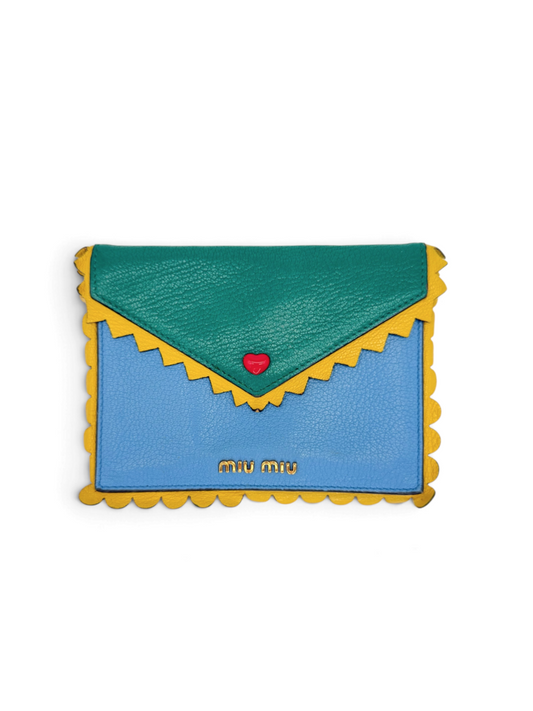 Madras Love Letter Heart Pouch
