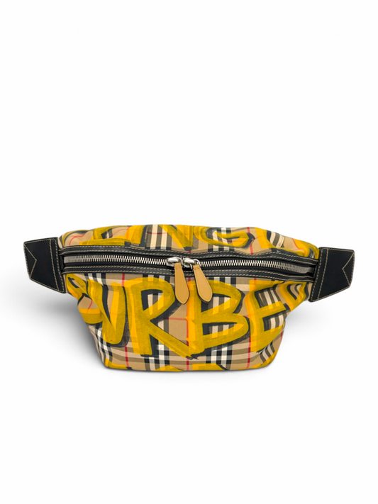 Burberry Vintage Check Graffiti Print Sonny Bumbag