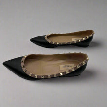 Load image into Gallery viewer, Valentino Rockstud Leather Ballet Flats Size 37.5
